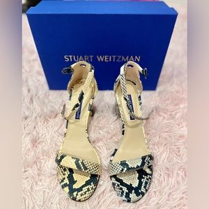 STUART WEITZMAN WOMEN'S SNAKE PRINT HEEL SANDALS SIZE 6 NIB